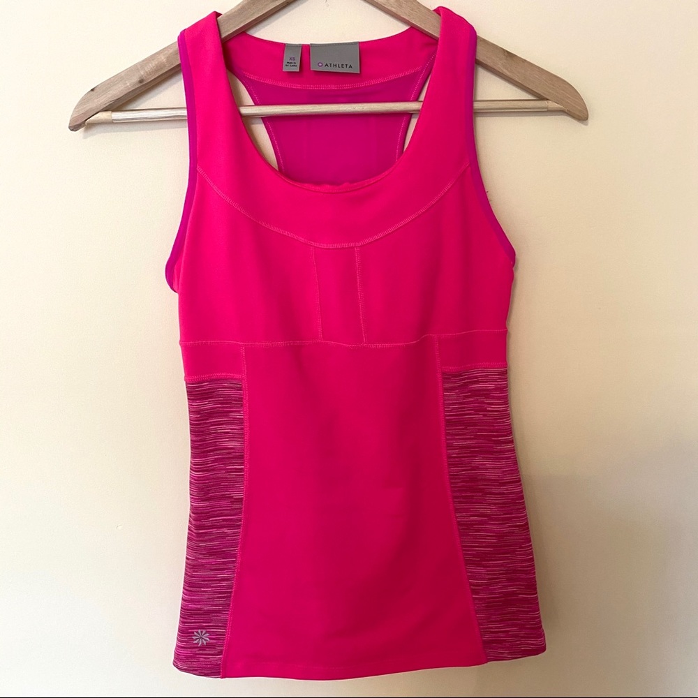Athleta Pink Space Dye Built in Bra Racerback Tank
